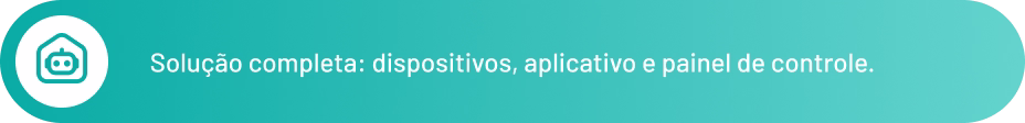 Ícone de casa inteligente e o texto: Solução completa: dispositivos, aplicativo e painel de controle. Ícone de casa inteligente e o texto: Solução completa: dispositivos, aplicativo e painel de controle.